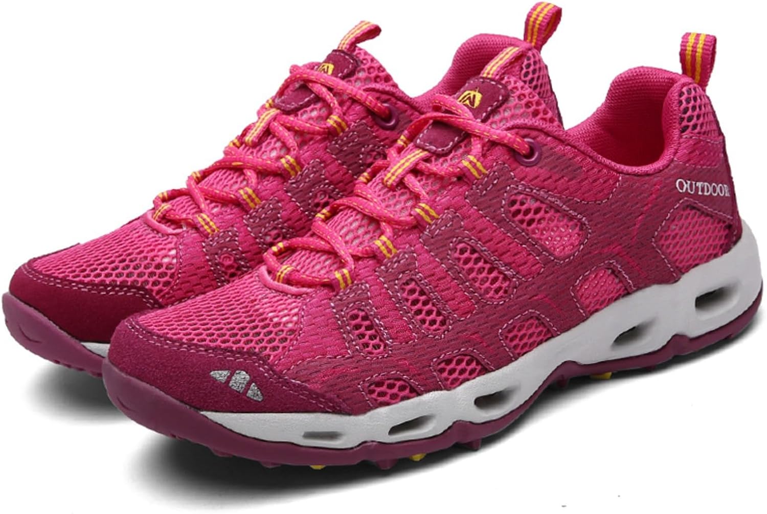 

Унисекс дышащие треккинговые кроссовки из сетки, легкие кроссовки для бега по тропам для мужчин и женщин с амортизирующей подошвой, всесезонная обувь для прогулок на открытом воздухе Azttoztto, красный