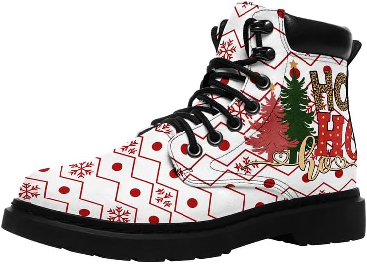 

Рождественские ботинки AWSOLE для мужчин и женщин, водонепроницаемые, противоскользящие, тактические, зимние ботинки, обувь с тематикой Санты, белый/черный