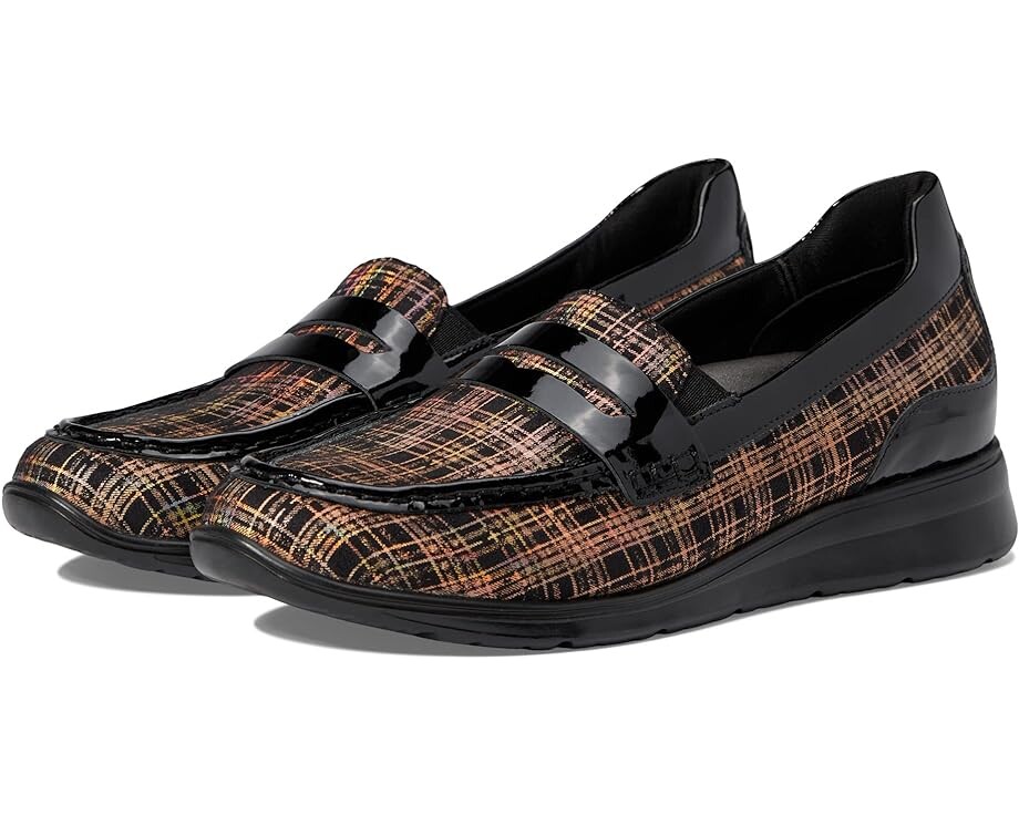 

Лоферы Walking Cradles Dannon, цвет Black Holographic Plaid/Black Patent