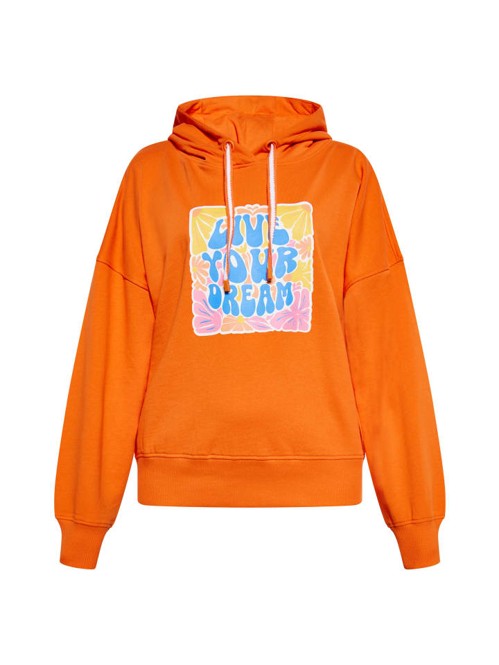 

Женская толстовка с капюшоном оранжевого цвета myMo