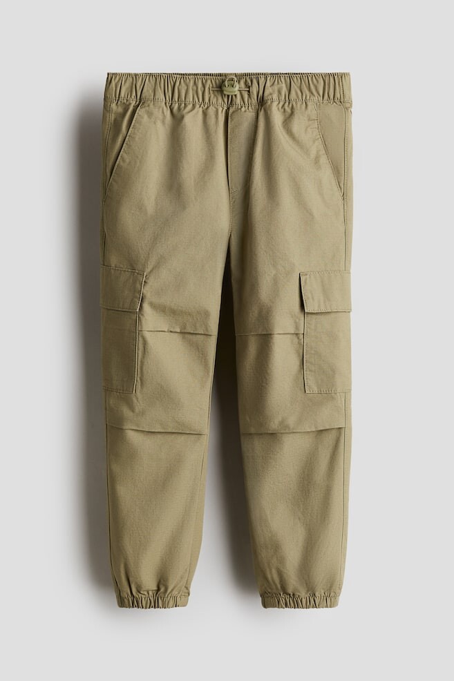 

Хлопковые брюки-карго H&M, зеленый