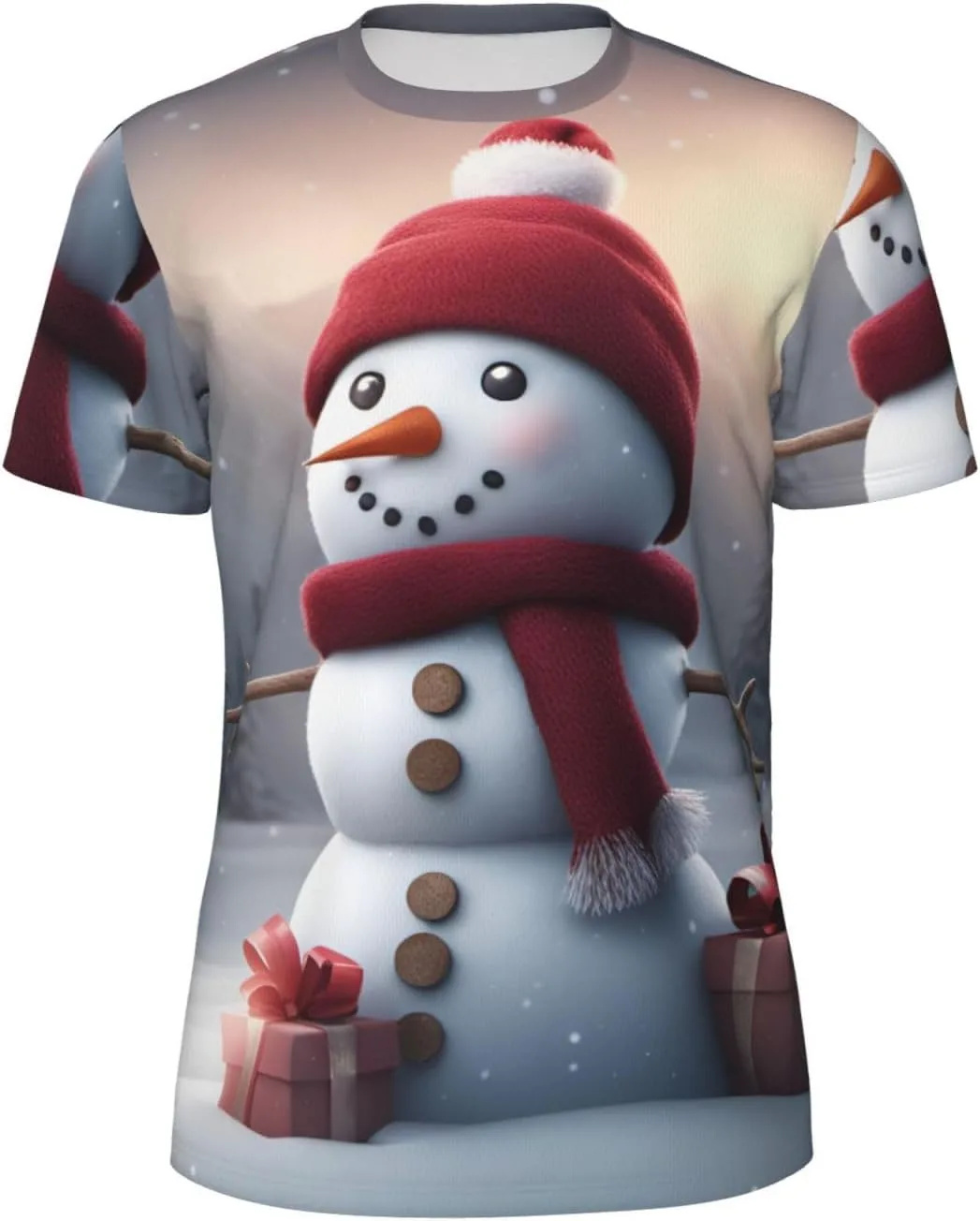

Футболка мужская летняя с принтом снеговика, легкая и дышащая SDFHU