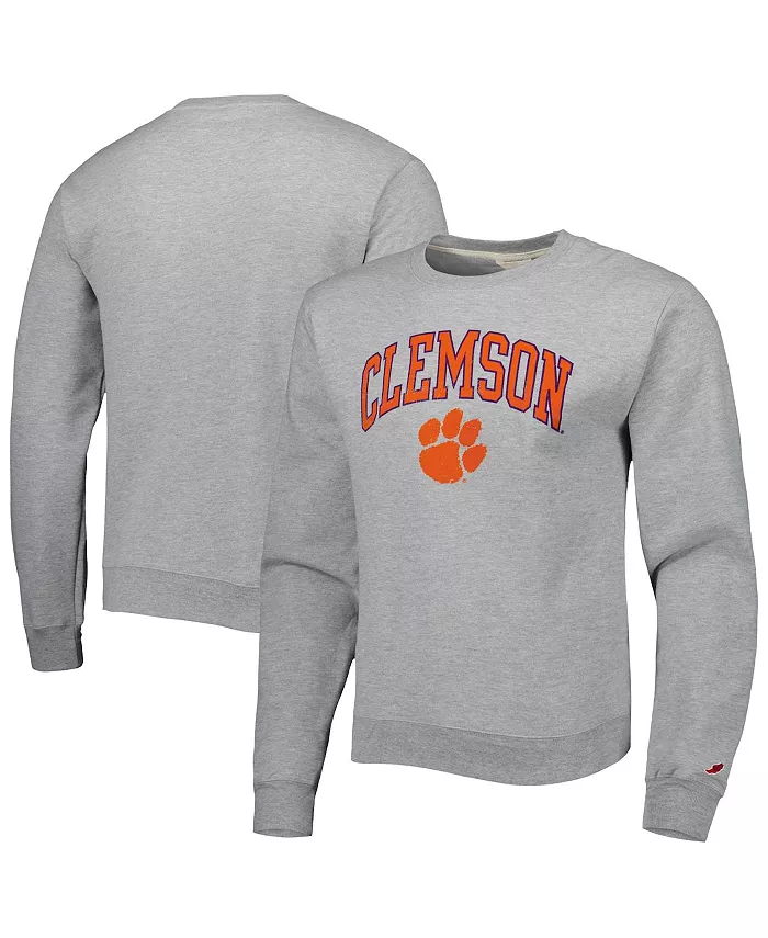 

Мужская флисовая толстовка с капюшоном Heather Gray Clemson Tigers 1965 Arch Essential League Collegiate Wear