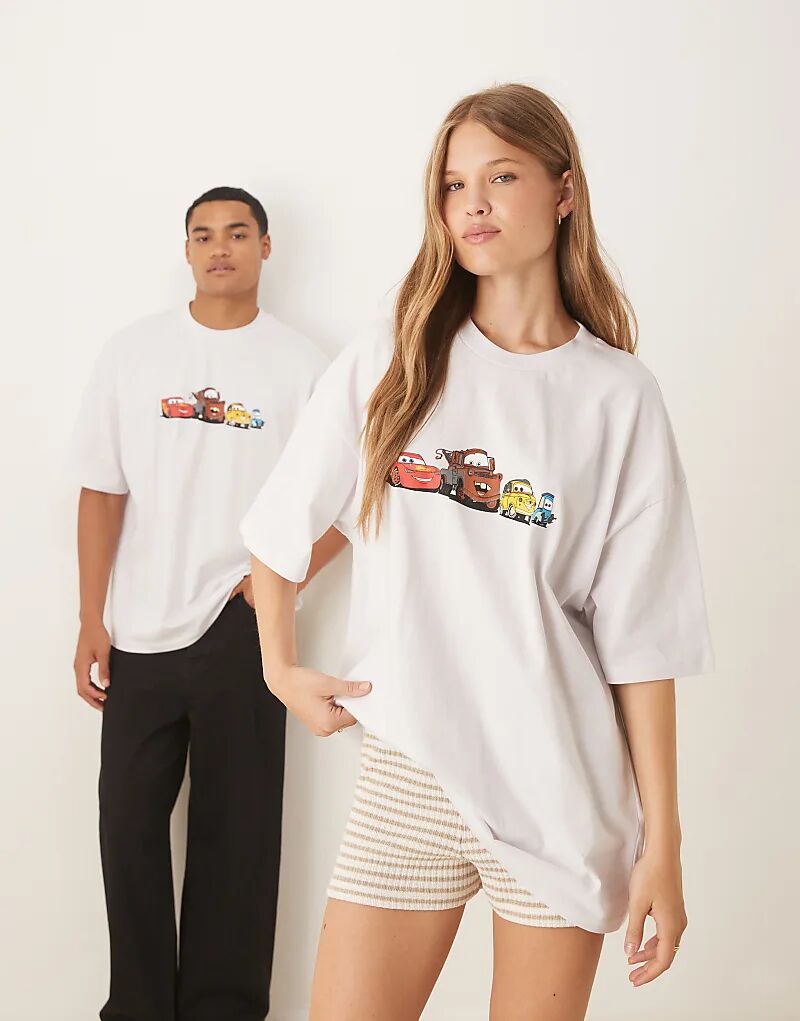 

Футболка оверсайз ASOS DESIGN Disney Pixar с принтом «Тачки» серого цвета