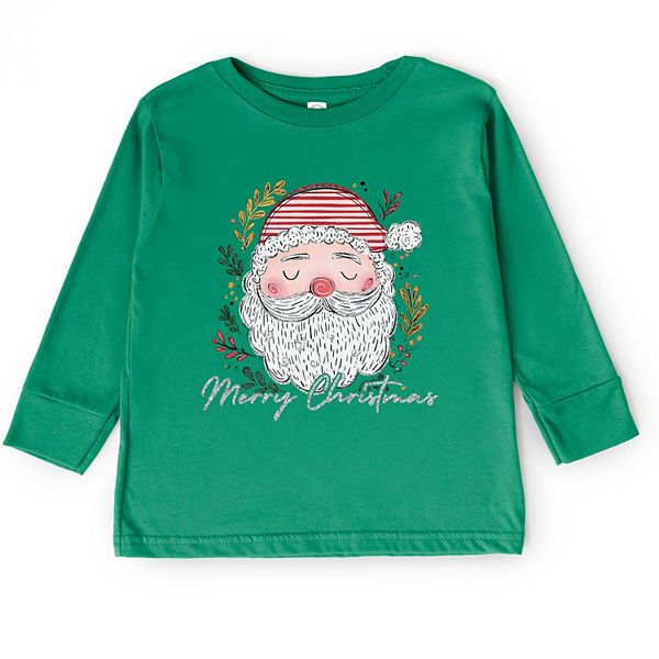 

Футболка с длинным рукавом Merry Christmas Santa Stripes для малышей The Juniper Shop, Kelly