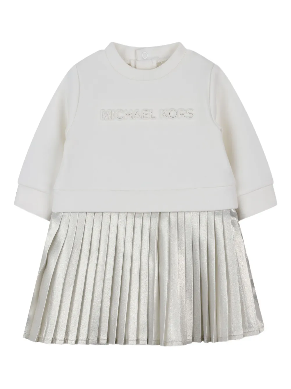 

Платье с плиссированной юбкой Michael Kors Kids, нейтральный