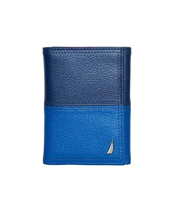 

Мужской кожаный кошелек Trifold Nautica, синий