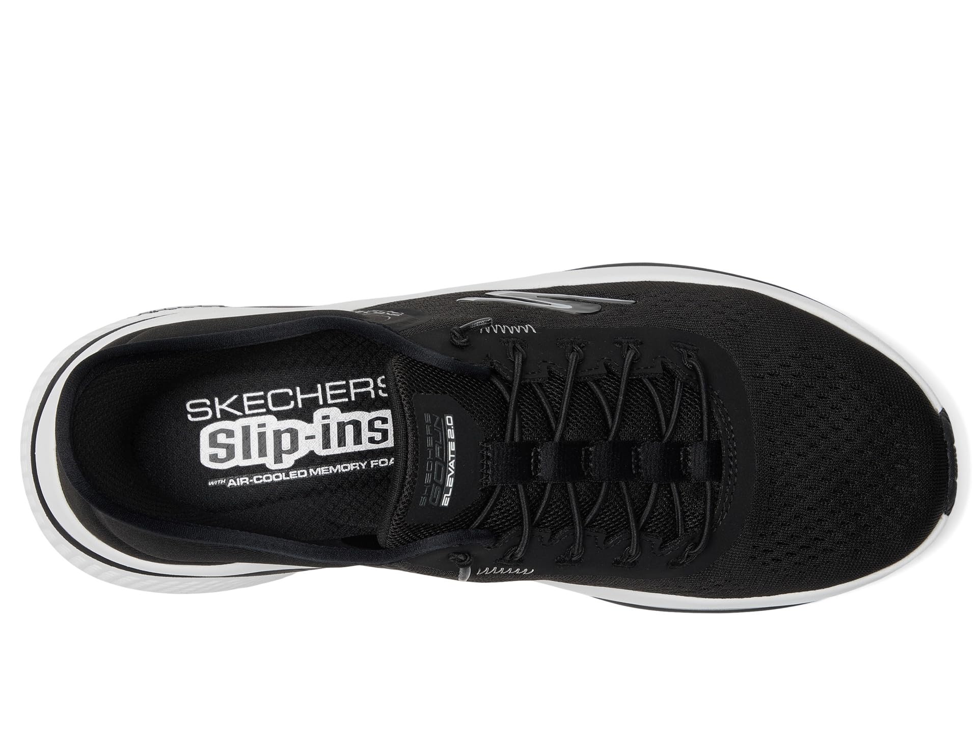 Кроссовки SKECHERS Go Run Elevate 2.0 Banyan Hands Free Slip-Ins, черный/белый — фото 2