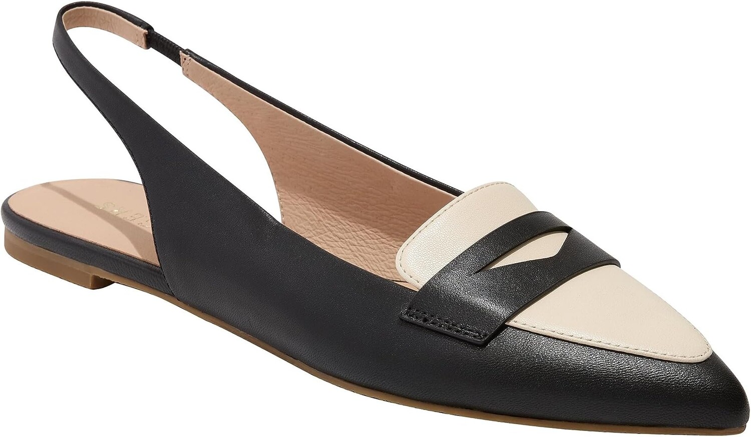 Туфли на плоской подошве Jack Rogers Pennie Slingback Ballet - Nappa, цвет Black/Ivory