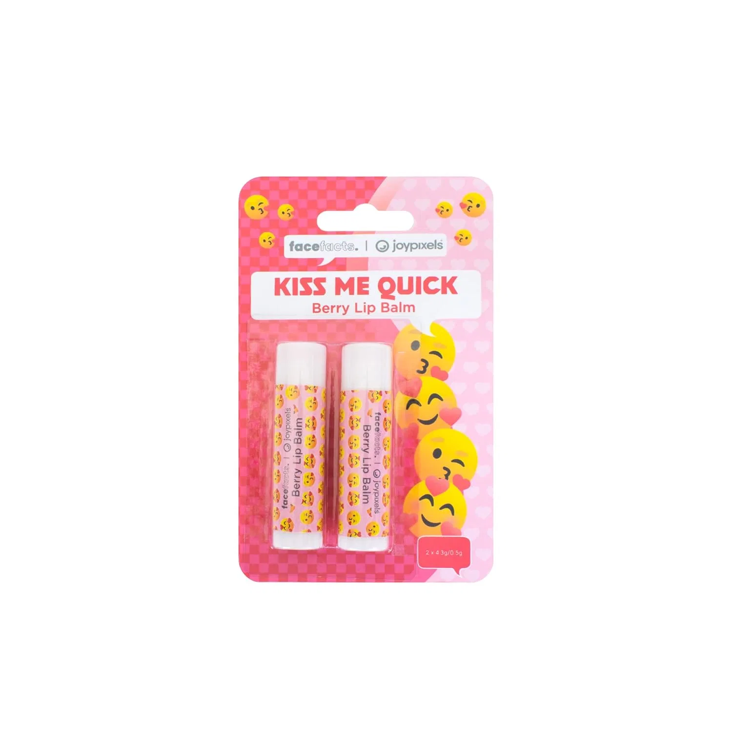 Бальзам для губ Face Facts Joy Pixels «Kiss Me Quick» с ароматом клубники, 2 x 4.25 г Face Facts