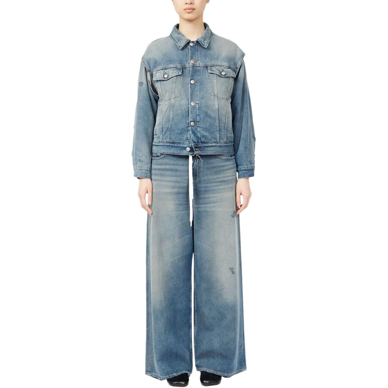 MM6 Maison Margiela Джинсовая куртка с одинарной строчкой, Indigo — фото 4