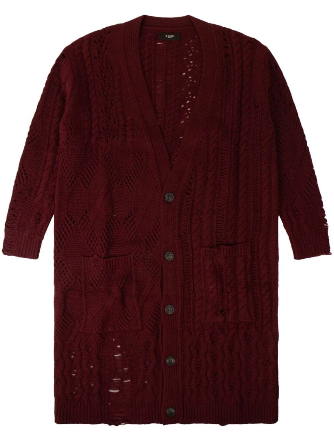 

Ажурный кардиган с эффектом потертости AMIRI, красный
