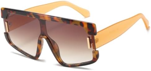 

Женские солнцезащитные очки большого квадратного размера 2026 года, модные цельные солнцезащитные очки в винтажном стиле, сине-серые оттенки, панк-очки MTZJH, Brown Lens