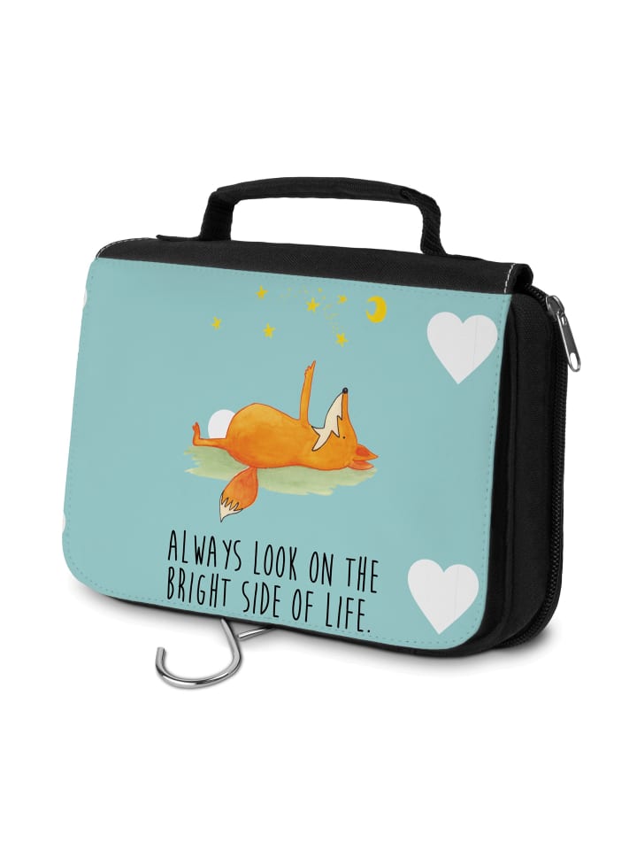 

Mr. & Mrs. Panda Косметичка в виде лисы со звездочками и надписью бирюзового пастельного цвета