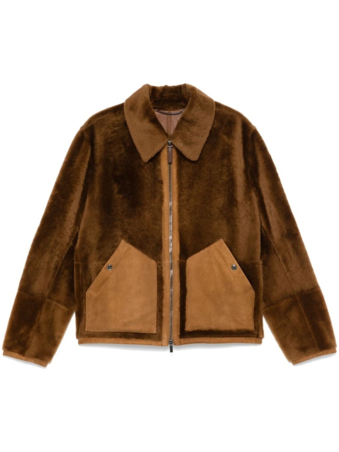 

Canali меховая куртка-рубашка, коричневый
