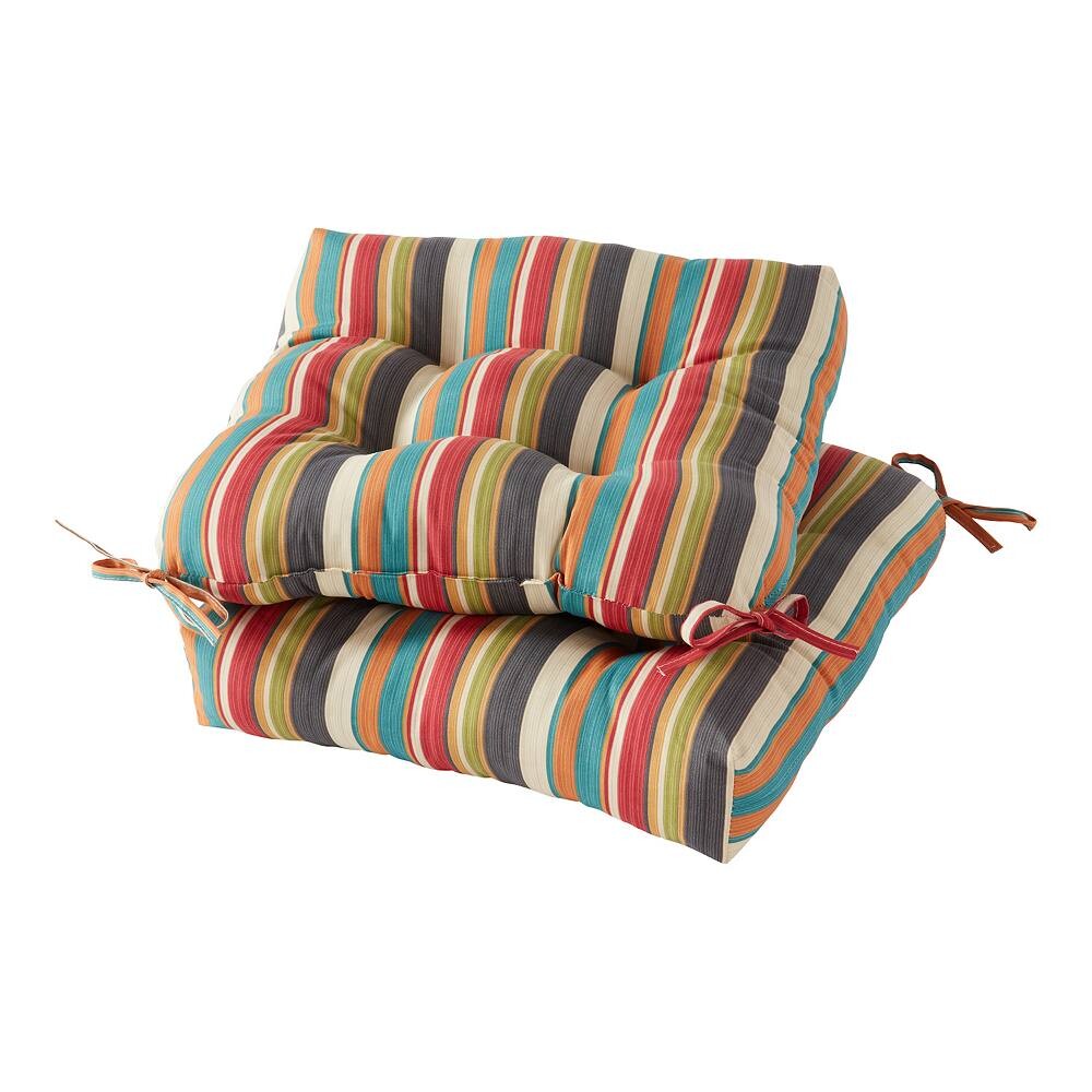 

Greendale Home Fashions 20-дюймовый набор подушек для уличного стула из 2 предметов, цвет Sunset Stripe