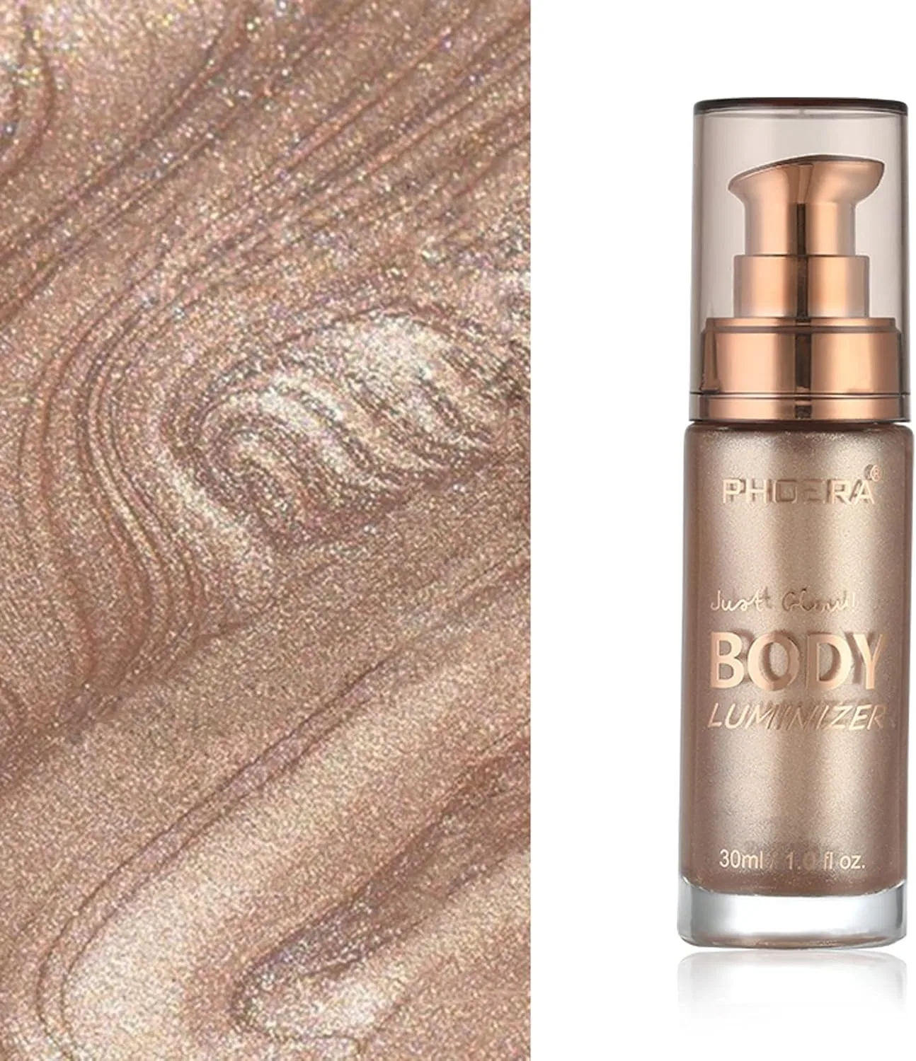 Мерцающее масло для тела Lezero Rose Gold #01, 30 мл — фото 3