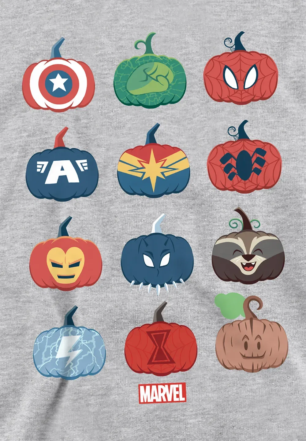 Детская худи Marvel Hero Pumpkins, Athletic Heather, серый — фото 2