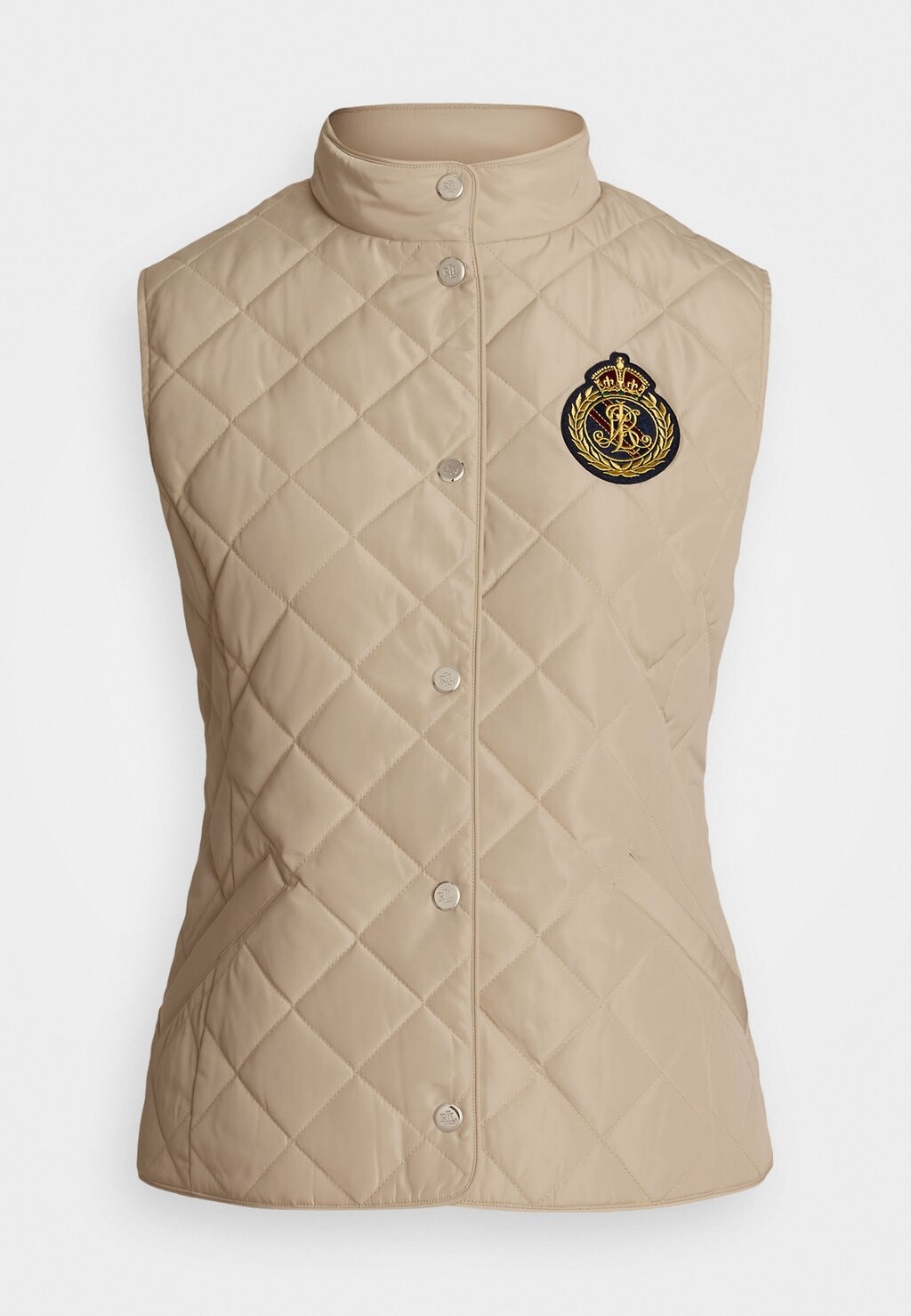 

Жилет CREST PATCH QUILTED MOCKNECK VEST Ralph Lauren, песочный