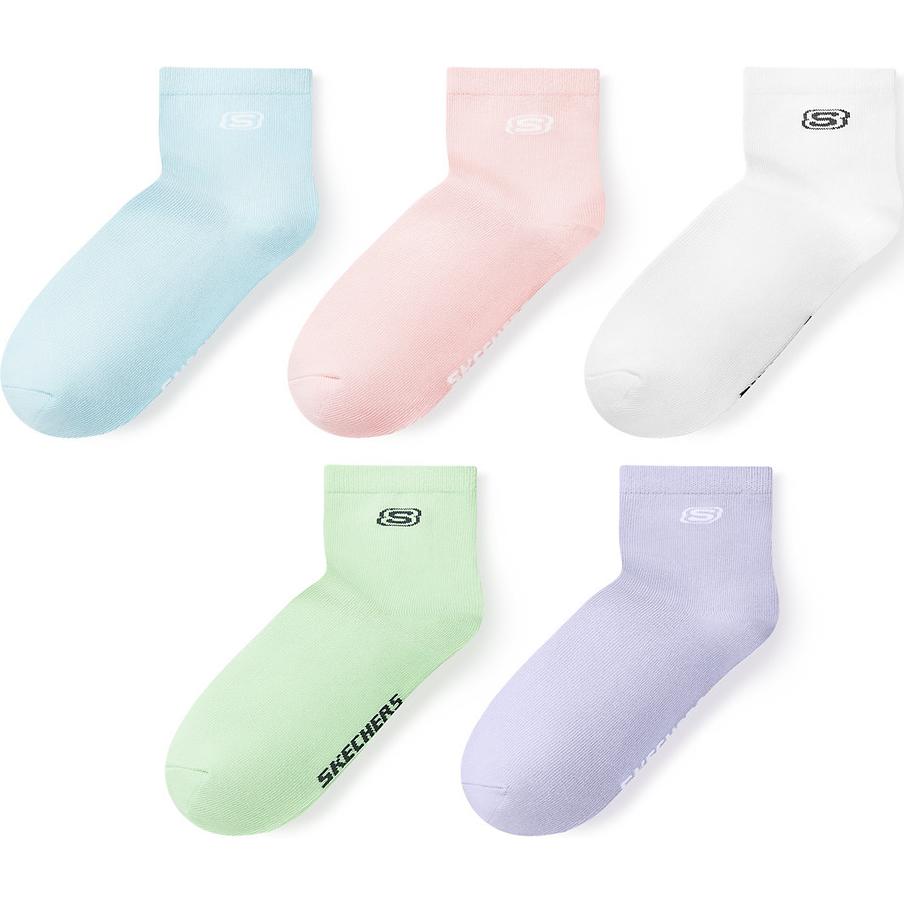 

Skechers SS24 носки женские 5 пар baby blue, white leather, pink white, bud yellow, green, dark reddish purple