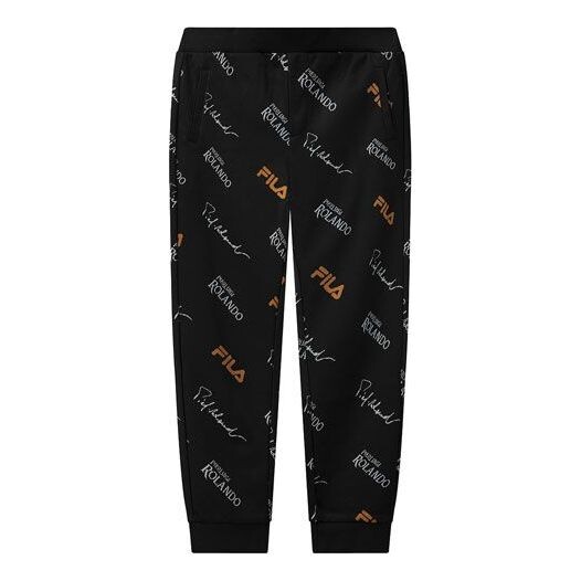 

Брюки monogrammed knitted casual trousers for men black Fila, черный