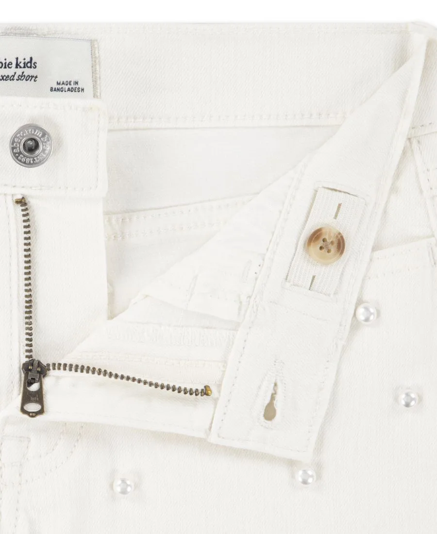 Детские шорты из саржи с карманами Abercrombie kids, белый — фото 3