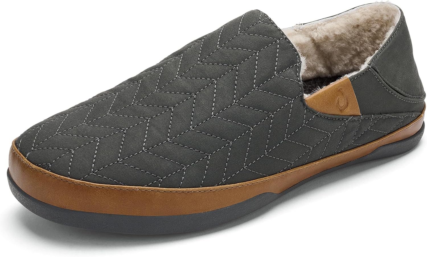 

Мужские тапочки OLUKAI Hanohano, водоотталкивающий вощеный холст, резиновая подошва для внутреннего и наружного использования, прочные и удобные, без застежек, Dk Shadow