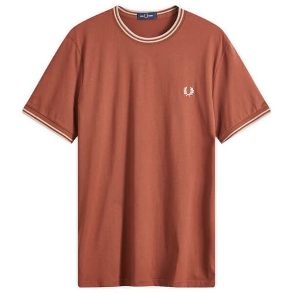 

Футболка с двойным наконечником Fred Perry, коричневый