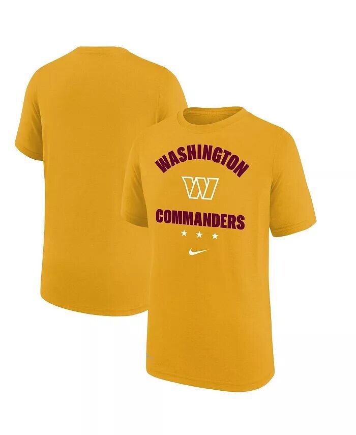 

Золотая футболка Big Boys Washington Commanders Team Athletic Performance Nike