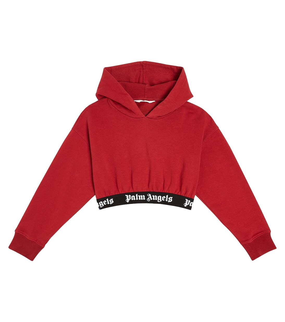

Укороченное худи из хлопкового джерси с логотипом Palm Angels Kids, красный