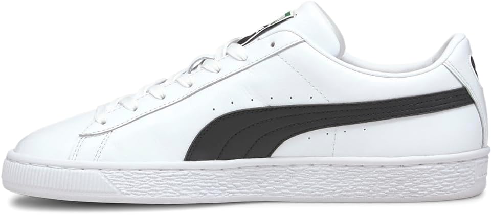 Мужские кроссовки PUMA Basket Classic XXI с шнуровкой для повседневной носки - белые — фото 3