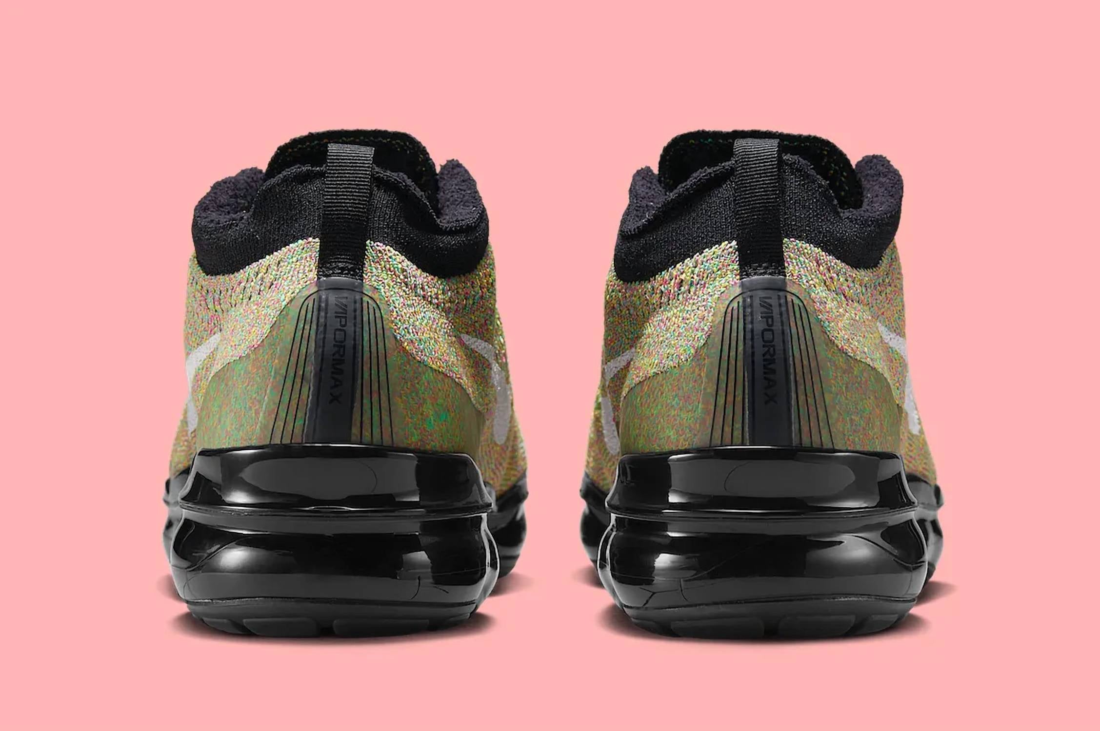 Nike Мужские кроссовки Air Vapormax 2023 Flyknit в черном цвете Barely Volt Multicolor — фото 3