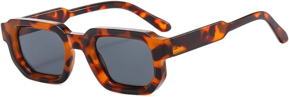 

Солнцезащитные очки синего цвета 2027 года для женщин и мужчин, в стиле ретро, ​​с прозрачными линзами, защита от ультрафиолета UV400 MTZJH, Leopard Black