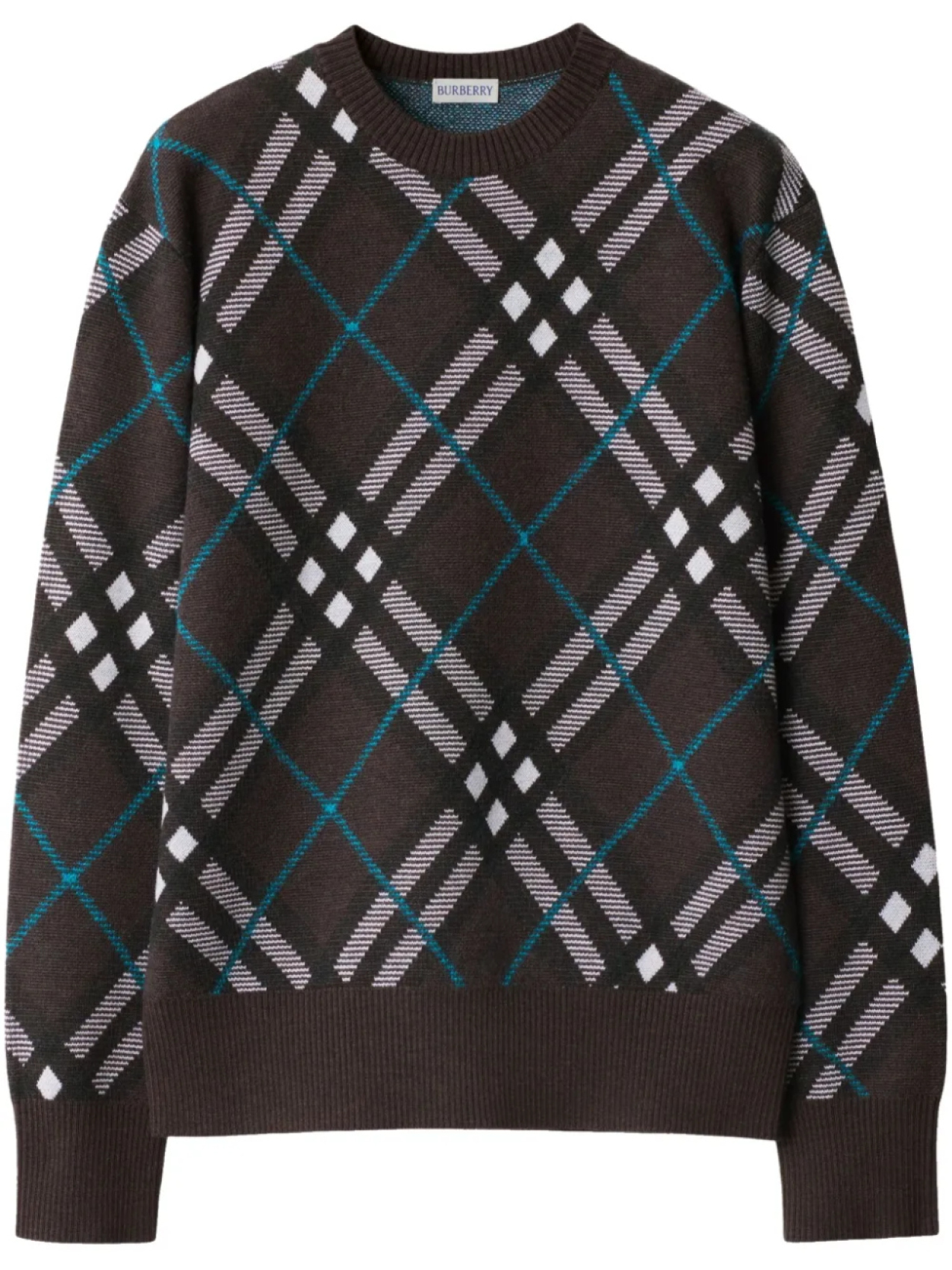 

Свитер в клетку Burberry, коричневый