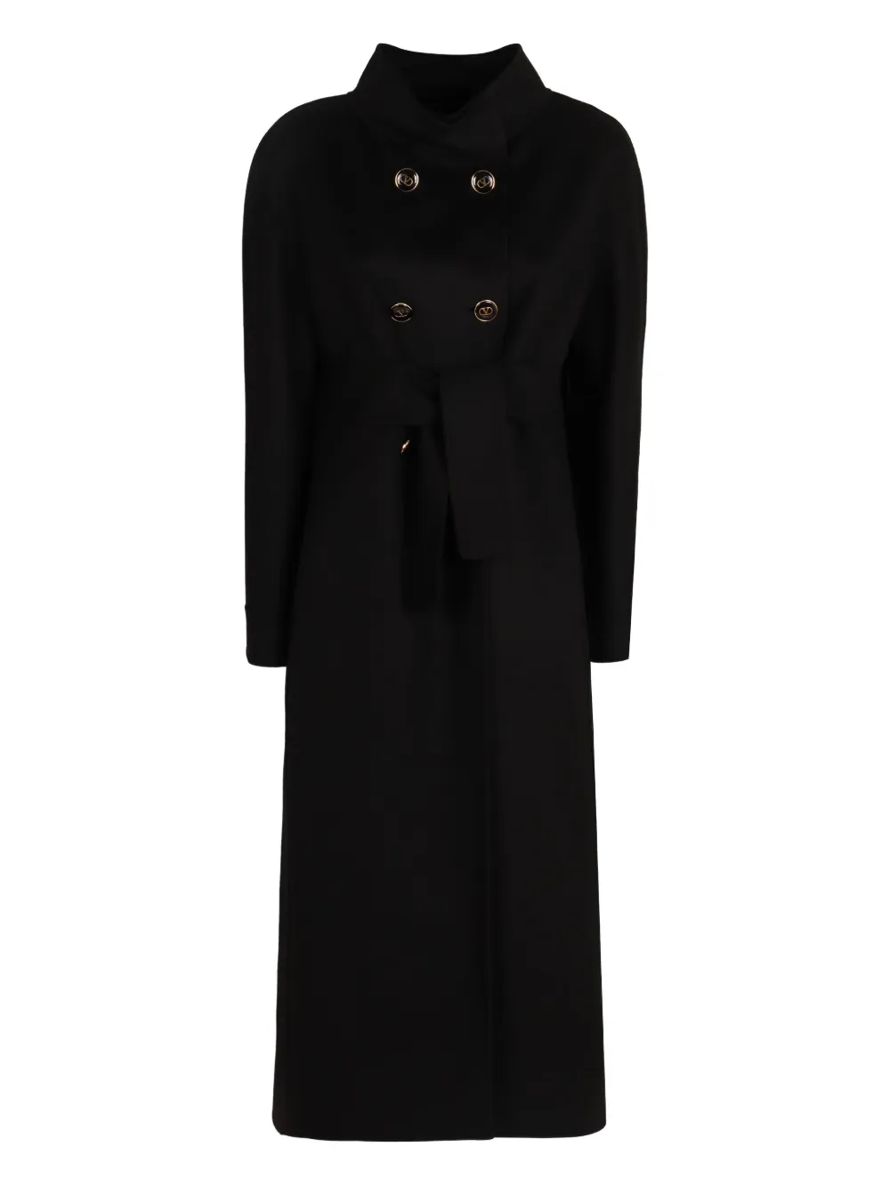 

Двубортное пальто с поясом Valentino Garavani, черный