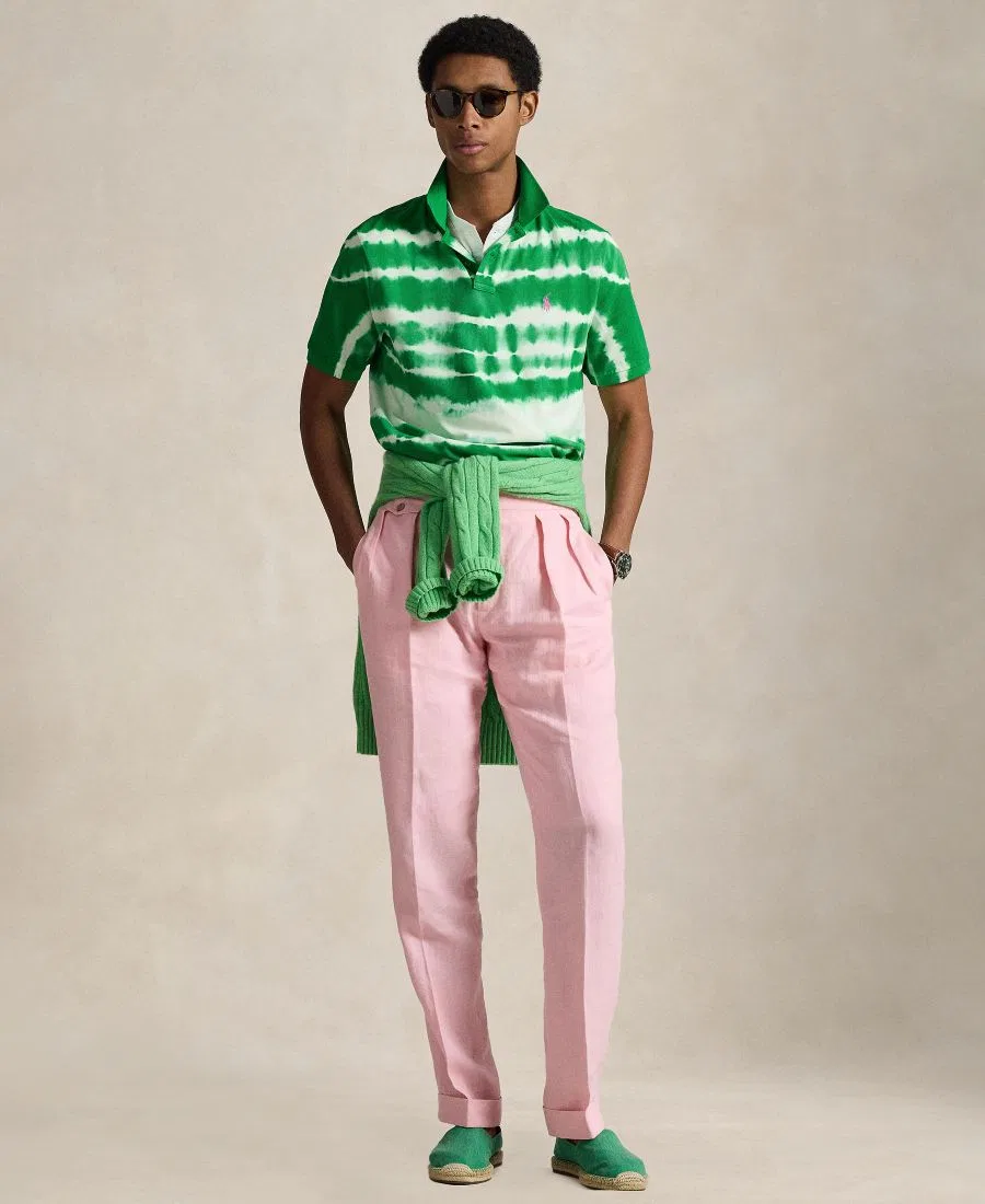 Мужская рубашка-поло с коротким рукавом Polo Ralph Lauren, мультиколор — фото 2