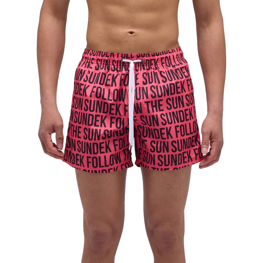 

Плавки Sundek с эластичным поясом и принтом в виде надписей, розовый