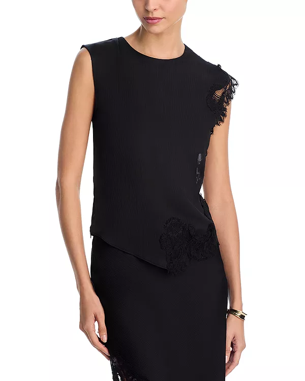 

Слиптоп с кружевной вставкой - эксклюзив Aqua, черный