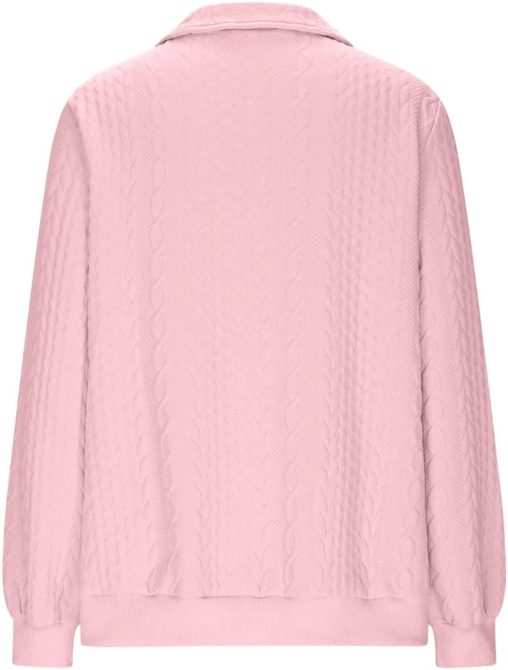 Толстовка женская Quarter Zip Collared Textured, 1b-pink — фото 4