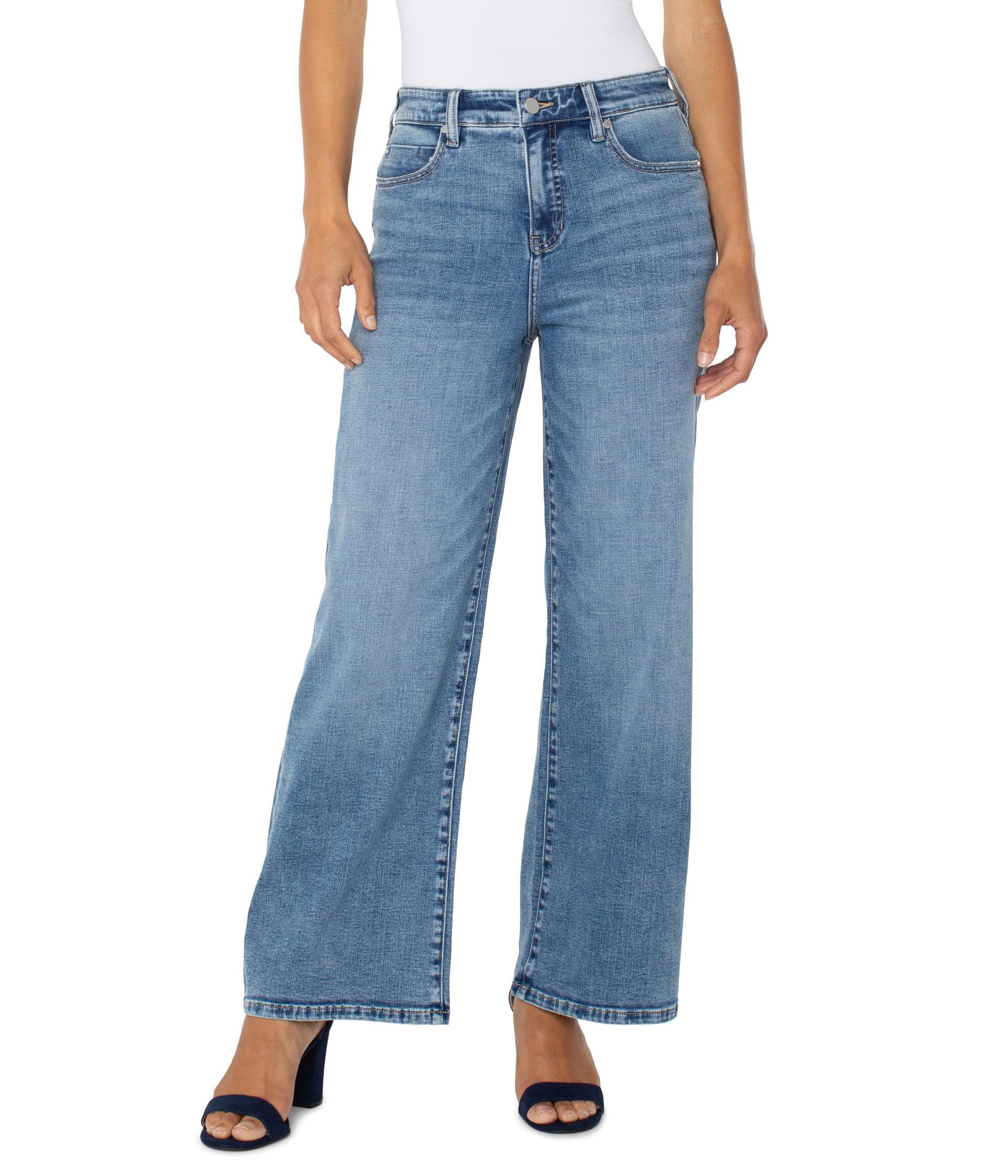 

Джинсы Liverpool Los Angeles Stride High Rise Wide Leg Jean 30in Inseam, цвет Carbon Canyon