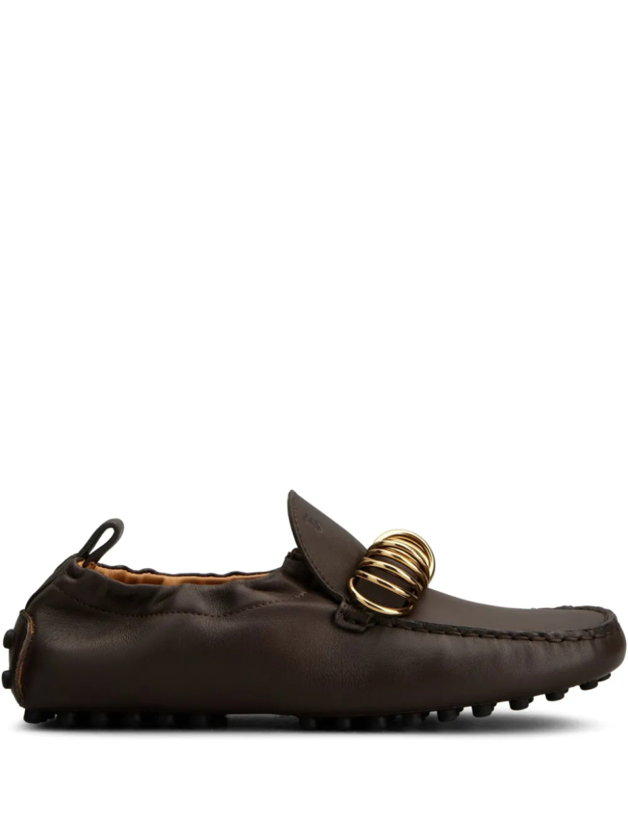 Tod's лоферы с металлическим декором, коричневый