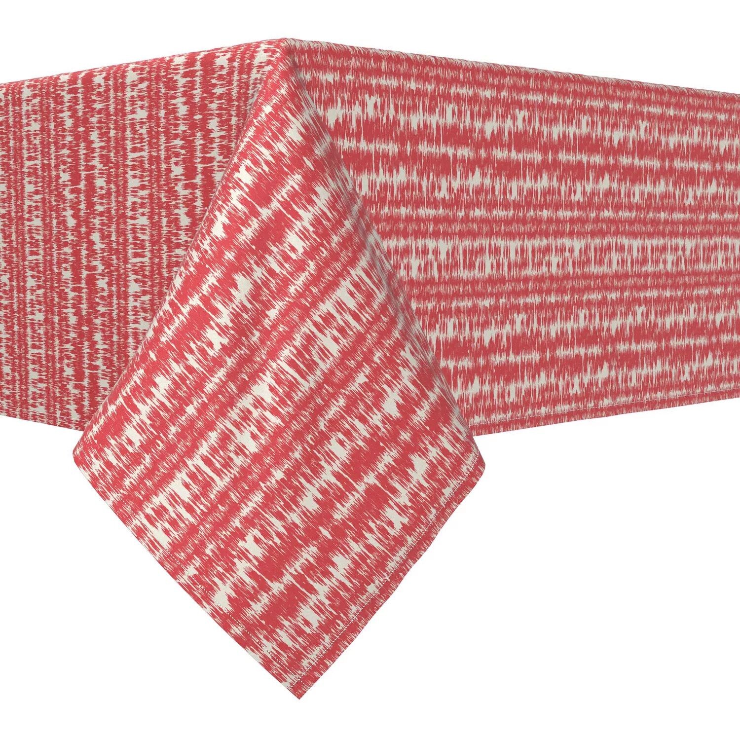 

Прямоугольная скатерть, 100 % хлопок, 52x104 дюйма, красный дизайн Ikat