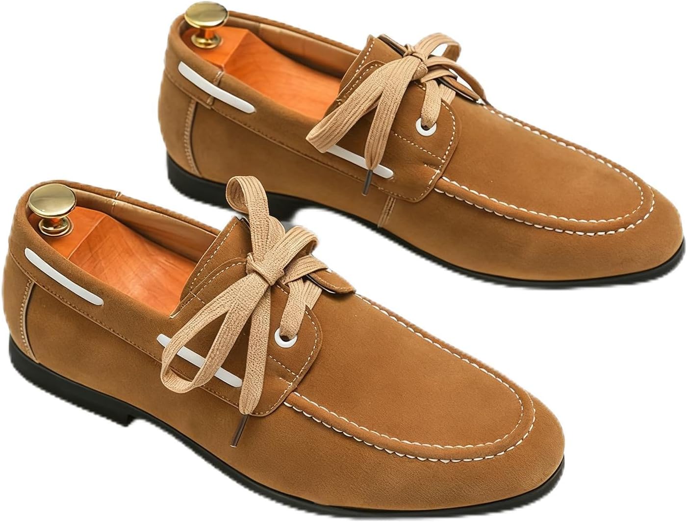 

Мужские мокасины OXNEUHG из натуральной кожи, шнуровка, пенни-лоферы, модные замшевые, с круглым носком, плоские, легкие и удобные, стильные лодочные туфли, желтый