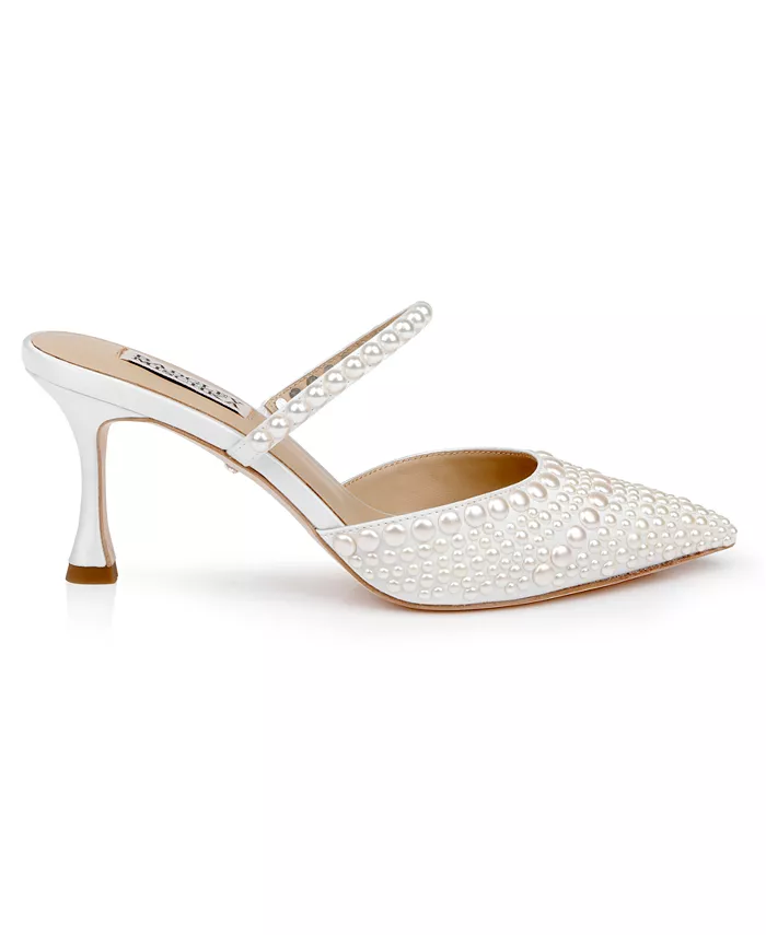 Женские туфли-мюли Duchess с острым носом Badgley Mischka, белый — фото 2