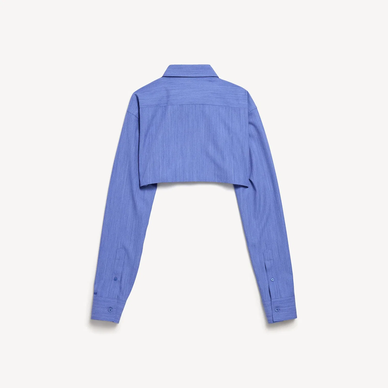 Женская укороченная рубашка синего цвета Balenciaga — фото 2