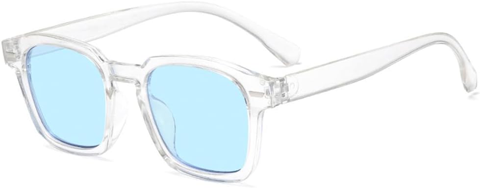 

Винтажные солнцезащитные очки, модный дизайн, ретро-солнцезащитные очки, стильные прямоугольные очки, текстура, повседневные очки для вождения, защита от УФ-излучения UV400 KTUCN, Trans Blue