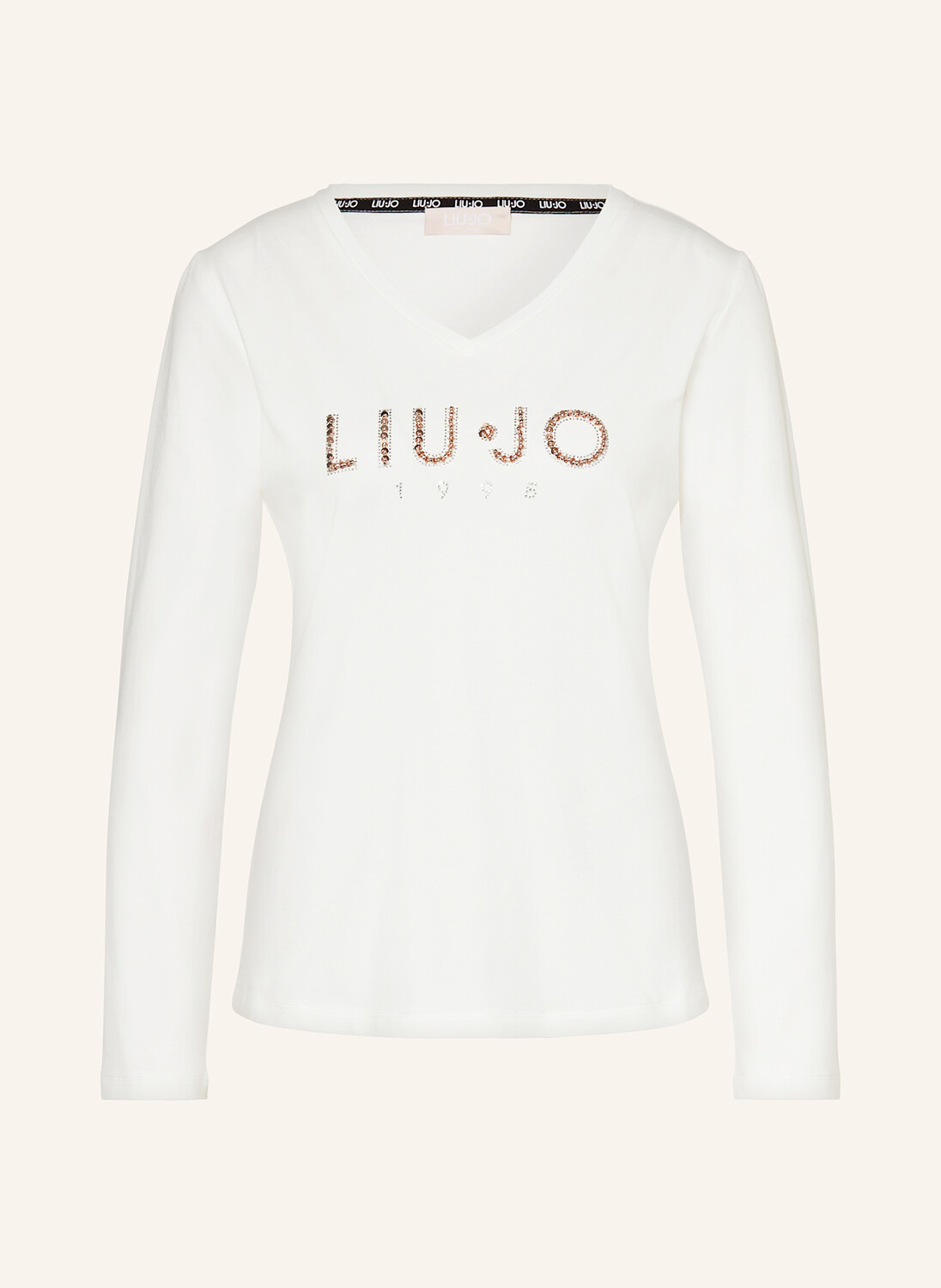 

Лонгслив с драгоценными камнями LIU JO, белый