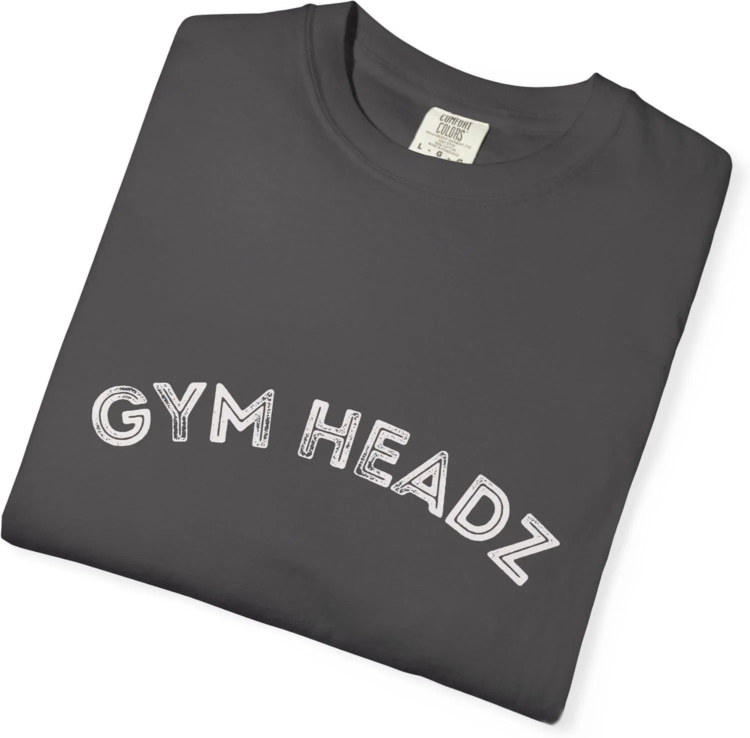 Gym Headz Unisex футболка с окрашиванием готового изделия | мотивационная футболка для фитнеса, экипировка для тренировок, одежда для спортзала, подарок для любителей спорта, повседневная одежда GENERIC, графитовый — фото 3