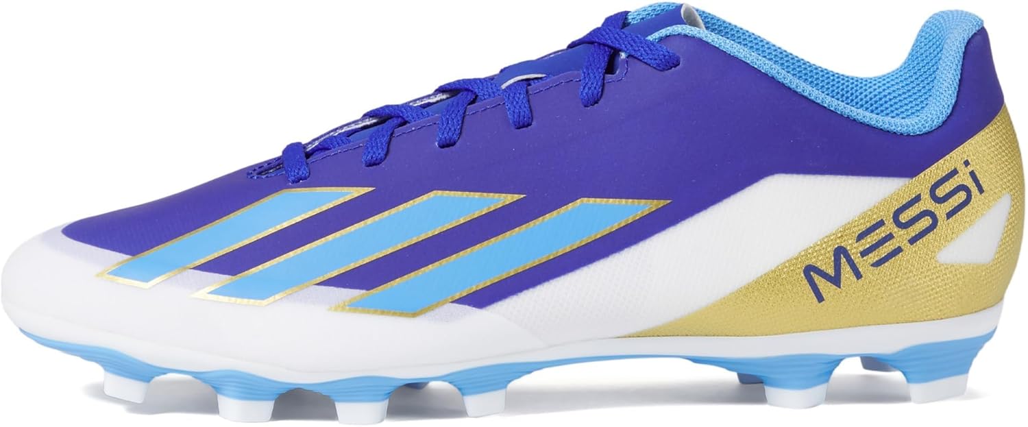 Ботинки Adidas для взрослых унисекс X Crazyfast Club для твердого грунта, белый/голубой — фото 4