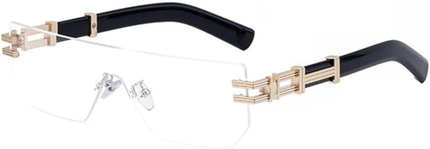 

Роскошные женские квадратные солнцезащитные очки без оправы, черные солнцезащитные очки в стиле ретро из сплава, мужские солнцезащитные очки с защитой от УФ-излучения UV400, SUN1164 Generic, Clear